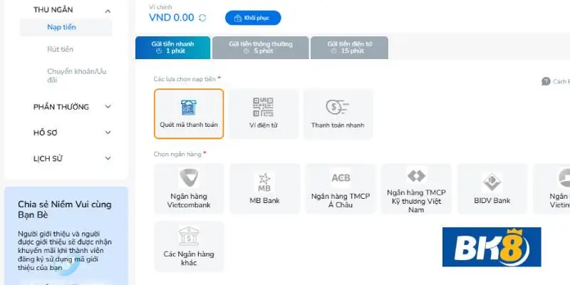 Lựa chọn hình thức nạp tiền phù hợp