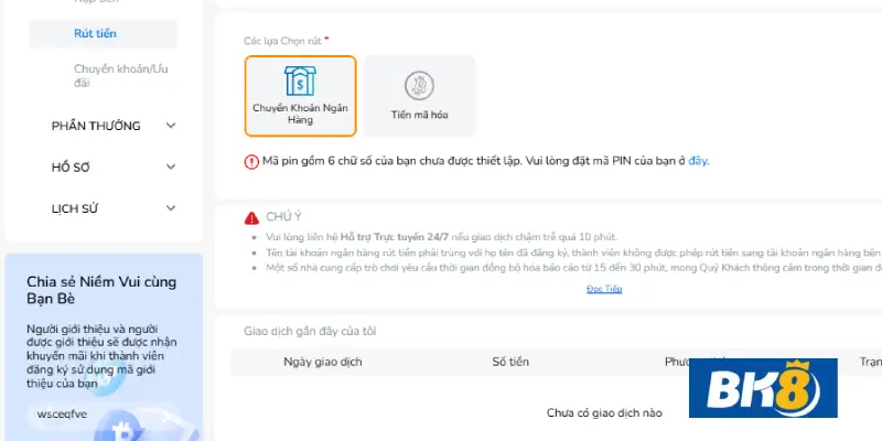 Hệ thống bảo mật 2 lớp tại casino online BK8